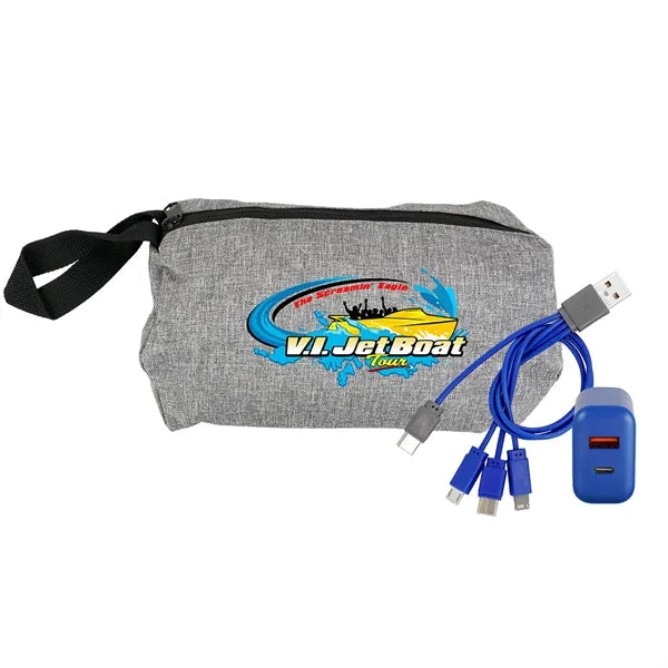 Recycled Travel Pouch Fast Charger Set
