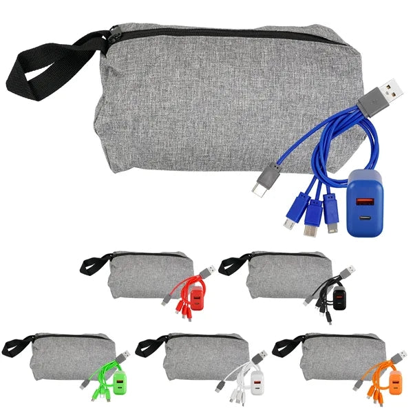 Recycled Travel Pouch Fast Charger Set