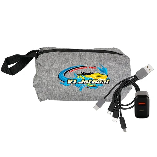 Recycled Travel Pouch Fast Charger Set