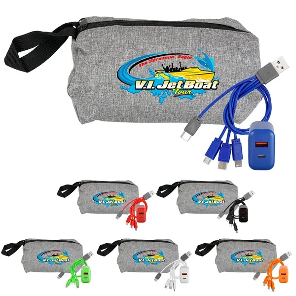 Recycled Travel Pouch Fast Charger Set