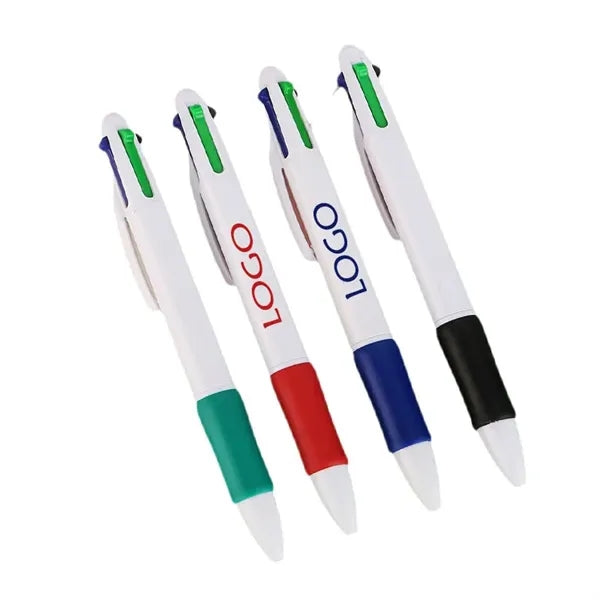 4-in-1 Multicolor Plunger-Action Retractable Ballpoint Pen