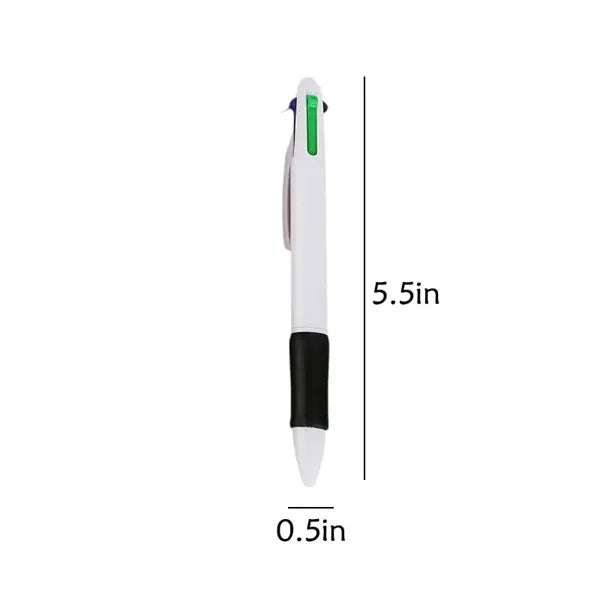 4-in-1 Multicolor Plunger-Action Retractable Ballpoint Pen