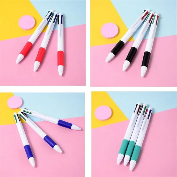 4-in-1 Multicolor Plunger-Action Retractable Ballpoint Pen