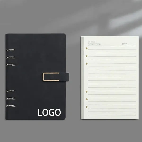 A5 PU Leather Refillable 6 Ring Binder Journal Notebook
