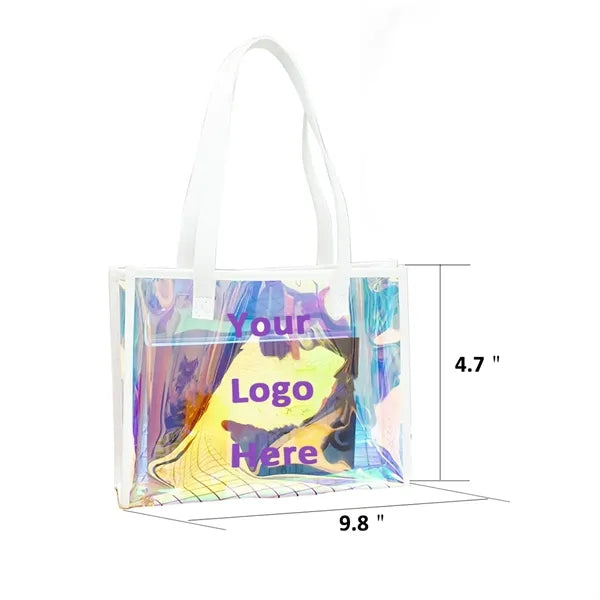 Clear Laser Iridescent PVC Tote Bag