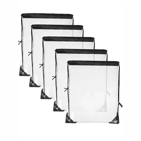 17" x 13.5" Clear PVC Stadium Drawstring Backpack Cinch Bag