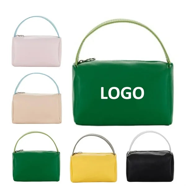 Multicolor Compact PU Cosmetic Handbag