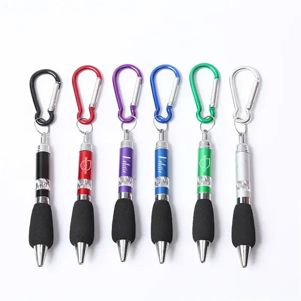 Aluminum Ballpoint Pen with Carabiner
