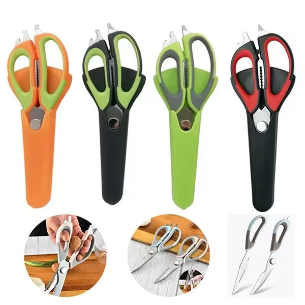 Multifunctional Kitchen Scissors with Magnetic Sheath
