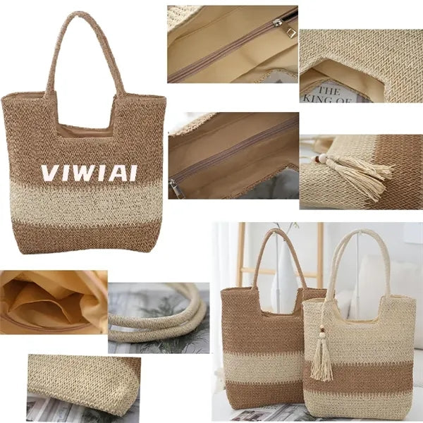 Straw Beach Tote Bag