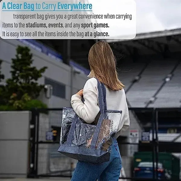 Waterproof PVC Clear Beach Travel Zipper Tote Bag