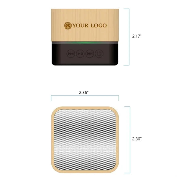 50 MOQ Mini Square Wooden Wireless Speaker