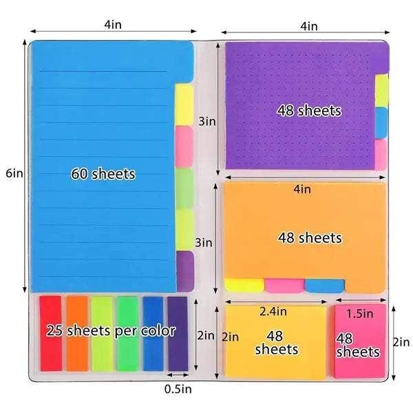 Assorted Tab Office Sticky Notes Set