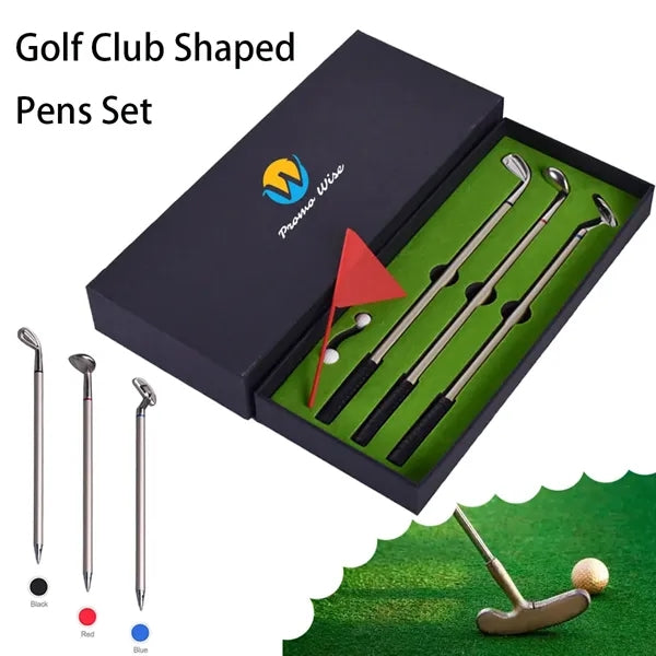 Golf Club Shaped Pens Set Desktop Games