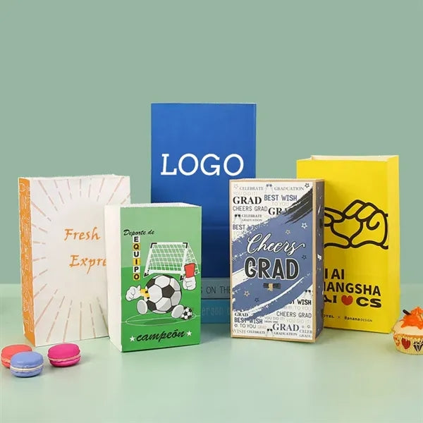 Eco-friendly 60g Kraft Paper Flat Bottom Food Storage Bag