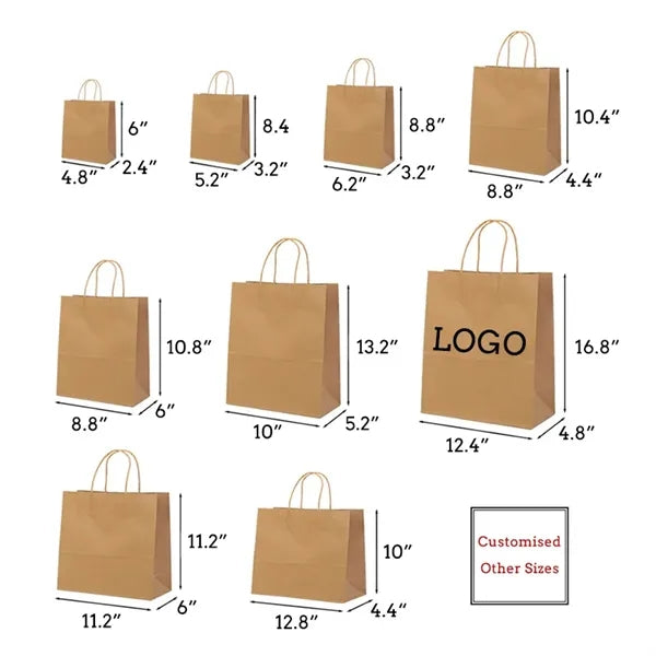 Eco-friendly 120g Kraft Paper Business Shopping Tote Bag