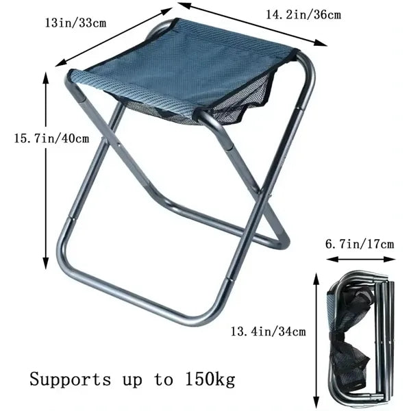 Compact Outdoor Aluminum Camping Fishing Stool Folding Chair