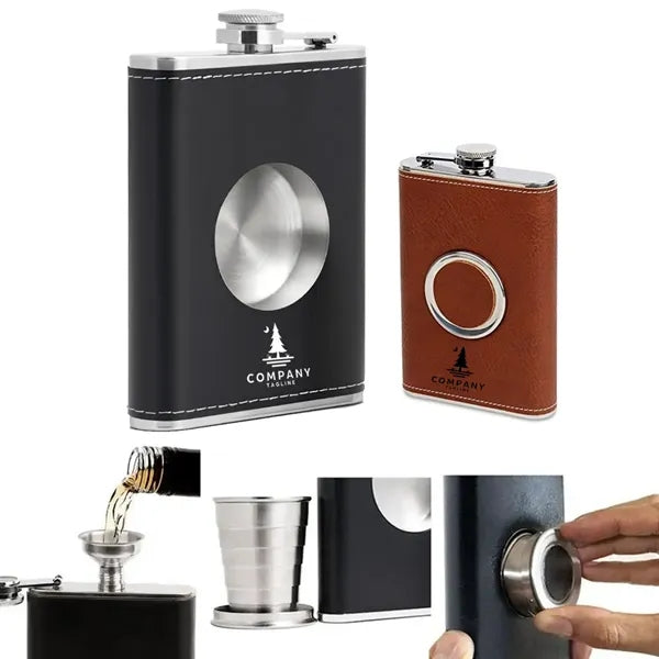 Stainless Steel Hip Flask With Collapsible Shot Glass