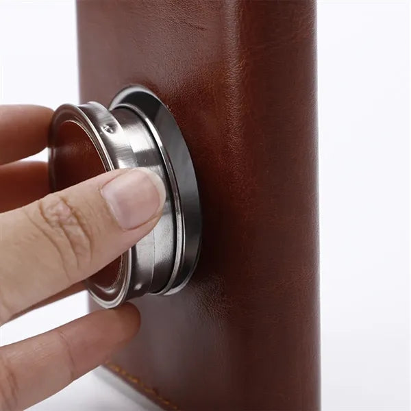 Stainless Steel Hip Flask With Collapsible Shot Glass