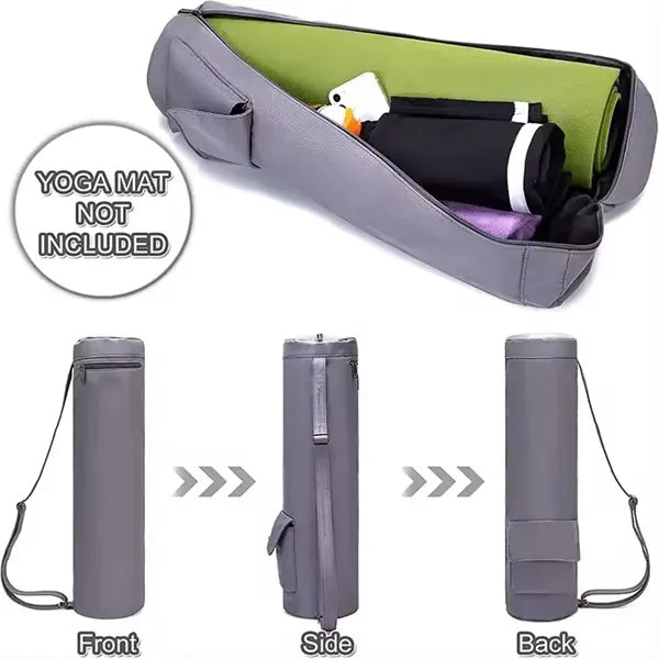Women Fitness Round Canvas Yoga Mat Carry Tote Bag