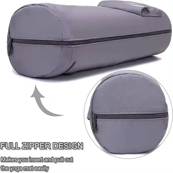 Women Fitness Round Canvas Yoga Mat Carry Tote Bag