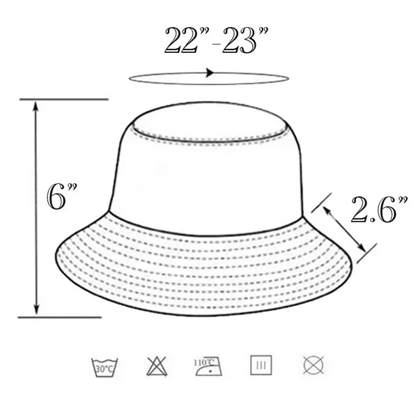 22-23 Inch Vibrant Rainbow Polyester Bucket Hat for LGBT