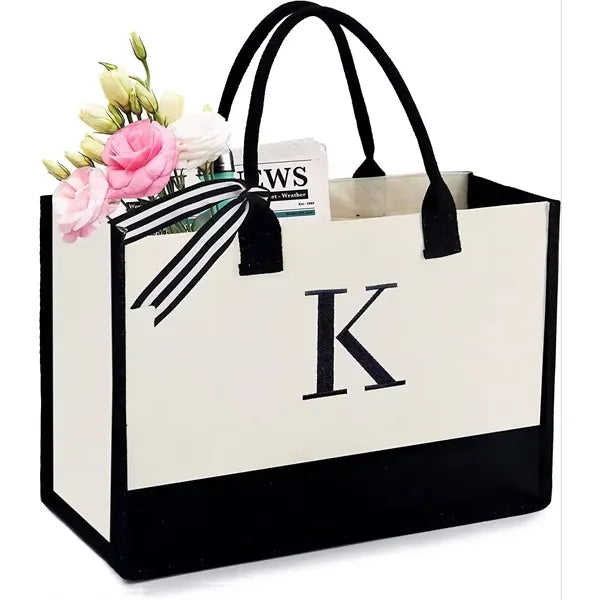 Beach Cotton Canvas Shopping Tote Bag For Women