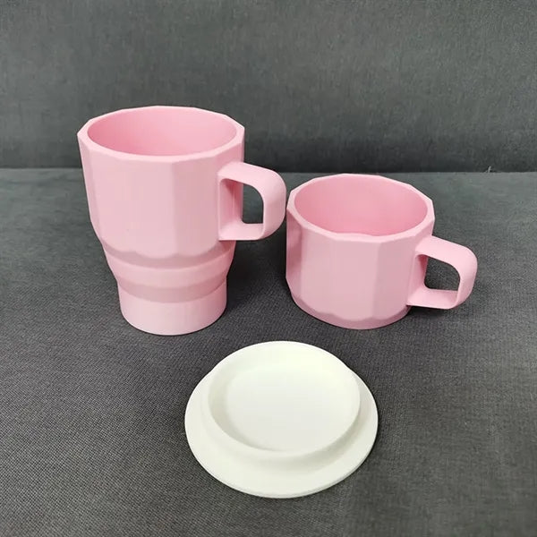 11 oz Silicone Collapsible Coffe Cup with Lid and Handle