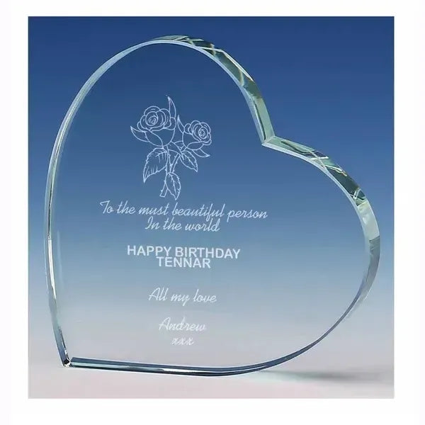 Crystal Heart Shaped Award