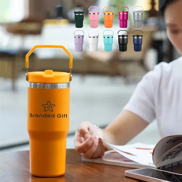 Stainless Steel Tumbler with Straw