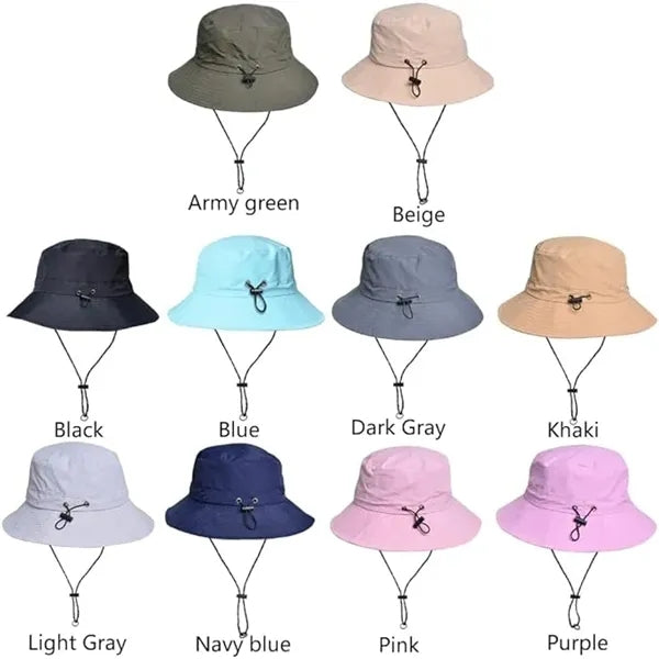 Wide Brim Sun Cap Foldable Waterproof Beach Bucket Hat