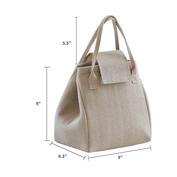 Picnic Jute Lunch Cooler Bag