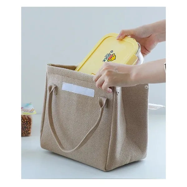 Picnic Jute Lunch Cooler Bag