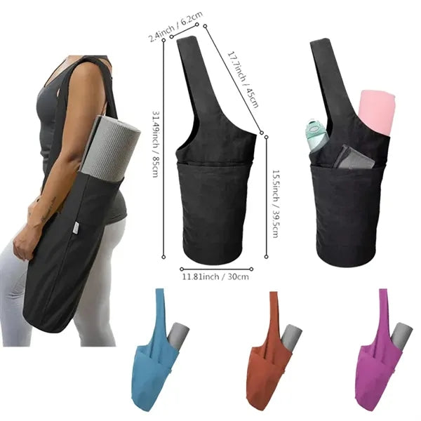 Portable Sports Gym Fitness Canvas Yoga Mat Shouler Bag