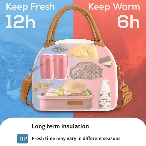Large Capacity Lunch Bag With Shoulder Strap