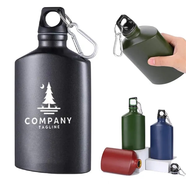 18oz Aluminium Portable Flat Water Bottle