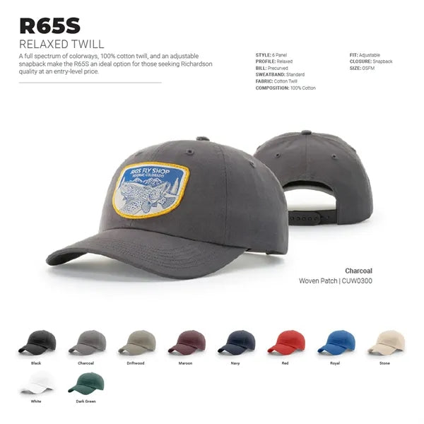 Richardson Relaxed Twill Snapback Hat w/ Embroidery