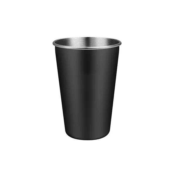 16 oz Single Wall Stemless Black Stainless Steel Pint Cup