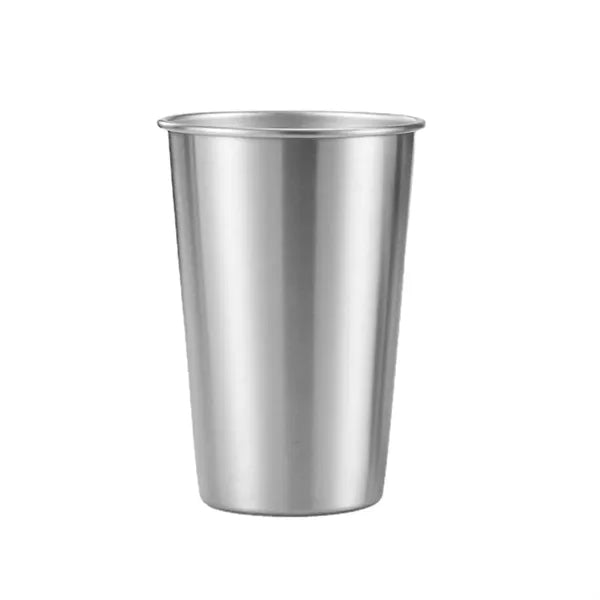 16 oz Single Wall Stemless Silver Stainless Steel Pint Cup
