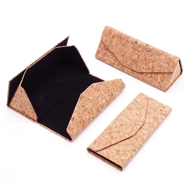 Eco-Friendly Folding Natural Cork Sunglasses Eyeglass Case