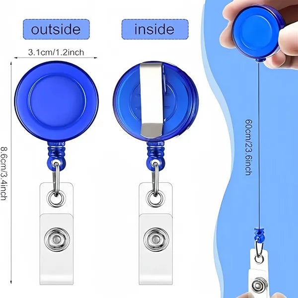 Badge Reel Retractable Holder Metal Belt Clip