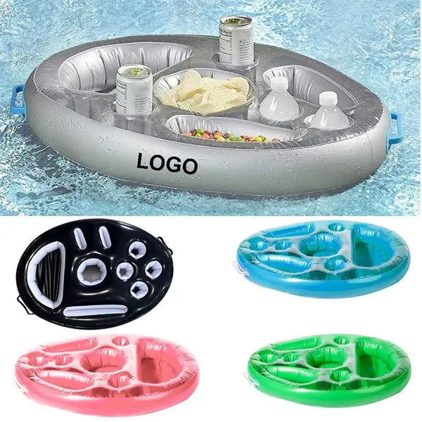 Inflatable Floating Serving Tray and Drink Holder For Pool