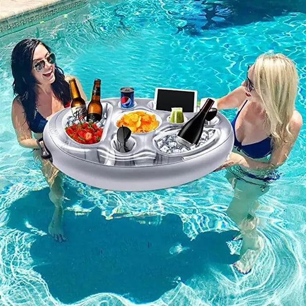 Inflatable Floating Serving Tray and Drink Holder For Pool