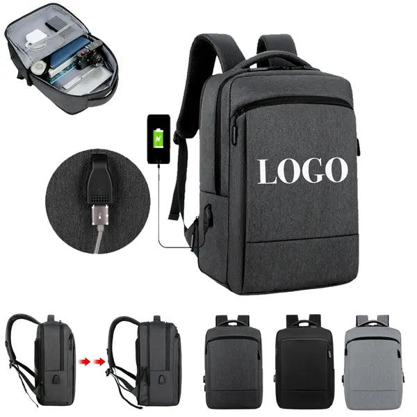 Large Capacity Expandable Business Backpack With USB Port