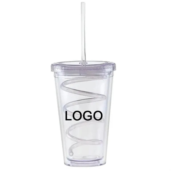 16 oz Curly Straw Carnival Cup Tumbler