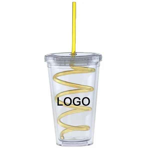 16 oz Curly Straw Carnival Cup Tumbler
