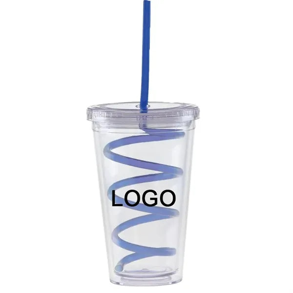 16 oz Curly Straw Carnival Cup Tumbler