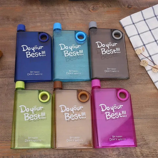 Portable A5 Notebook Ring Flat Water Bottle