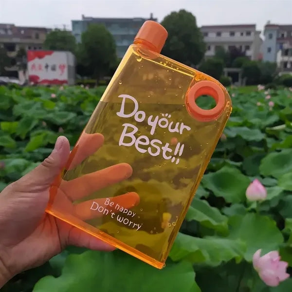 Portable A5 Notebook Ring Flat Water Bottle