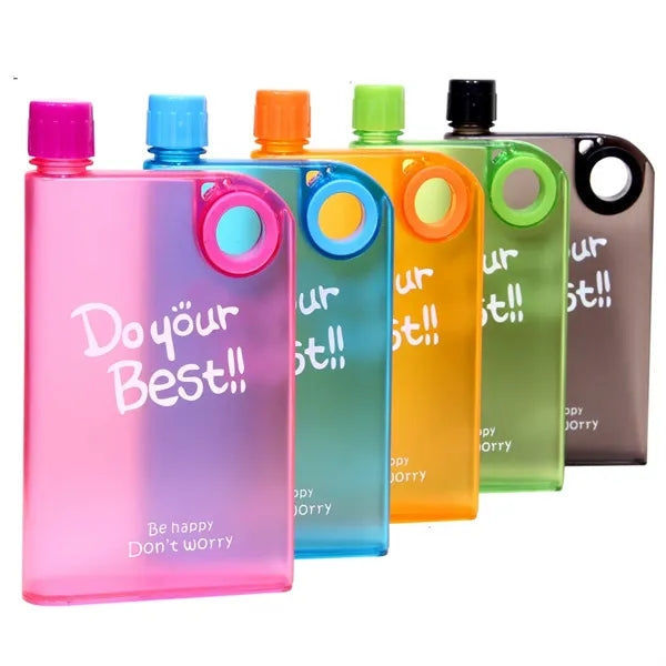 Portable A5 Notebook Ring Flat Water Bottle